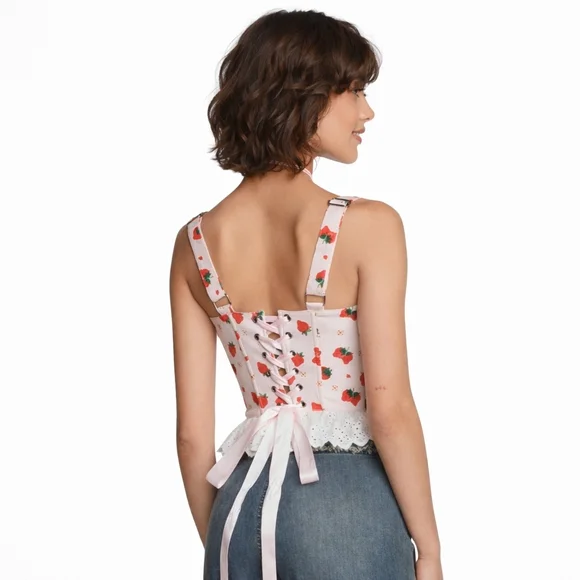 Dolls Kill X Strawberry Shortcake Meadow Greeting Corset Top New with Tags - Picture 3 of 4